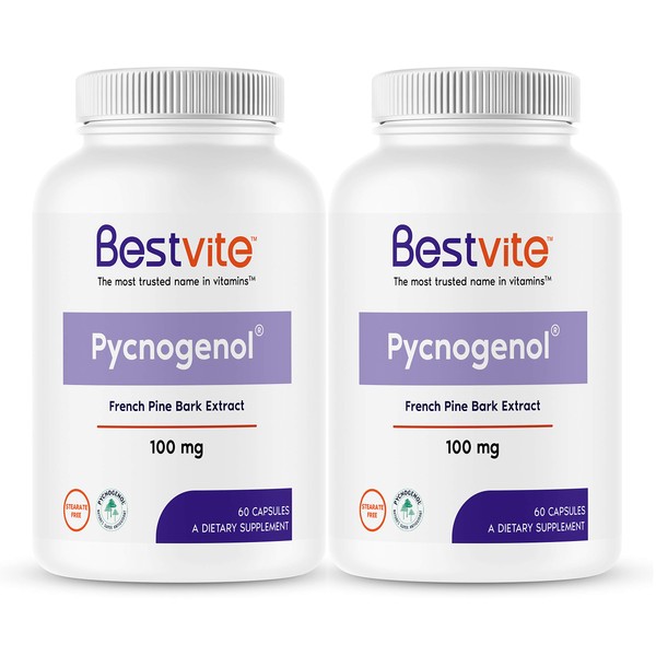 BESTVITE Pycnogenol 100mg (120 Capsules) (60x2) - French Maritime Pine