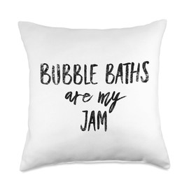 Bubble Bath Lover Relaxing Warm Bathtub Quiet Tub Time Throw Pillow