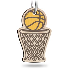 Basketball Schlüsselanhänger handgemacht aus Holz, Glücksbringer, Basket Ball, Geschenk für US Sportfreunde, Geschenk für Basketballer