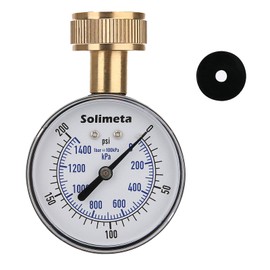 Solimeta 2-1/2" Water Pressure Test Gauge, 0-200 psi/kpa, 3/4" Female Hose Thread