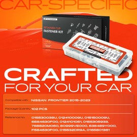 A-Premium 102PCS Bumper Clips Fender Liner Fasteners Kits Compatible with Nissan Frontier 2015-2023, with 1PC Fastener Remover