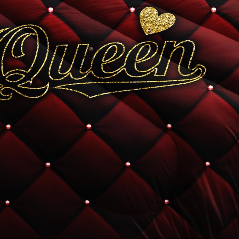AILONEN Black and Red Comforter Set,King and Queen Printed Crown