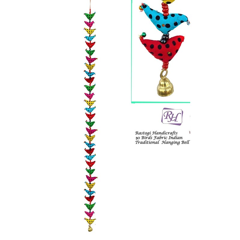 Rastogi Handicrafts Wall Hanging 30 Bird Bell Tota Traditional Indian