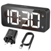 HERMIC Alarm Clock Bedside Mains Powered Large Digital Led Display,