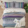 WONGS BEDDING Boho Quilt Set Queen Size, Purple Bohemian 3