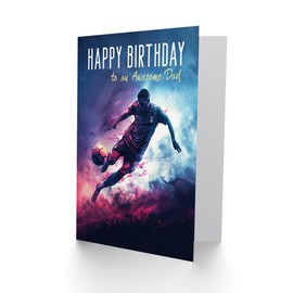 Artery8 Happy Birthday Card to an Awesome Dad Football Lover Sport Footy Striker Soccer Goal