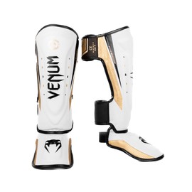 Venum Elite Evo Shin Guards-White/Gold - M