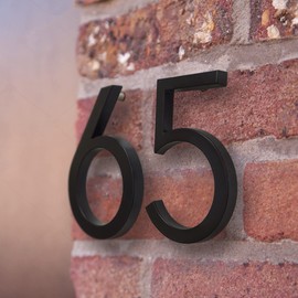 HASWARE 5 Inch Floating House Number for Outside, Zinc Alloy Modern Outdoor Address Sign for Yard Street and Mailbox, Address Numbers and Letters for House (0, Black)