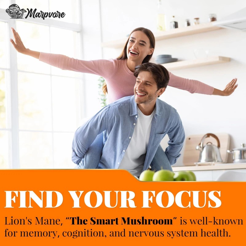 70000mg Lions Mane Supplement Capsules - 50x Strength Potency Lions