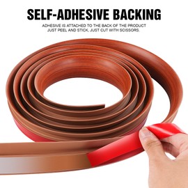 BNELL Floor Transition Strip Self Adhesive-PVC Carpet & Floor Edging Trim Strip,Threshold Transitions Suitable for Threshold Height Less Than 5mm (9.84FT_Red Teak Wood Grain)
