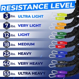 X-Over Arm & Shoulder Training Resistance Bands for Home Exercise & Upper Body Workouts, Portable Gym Equipment for Strength, Rehabilitation & Stretching for Men & Women - 12lb Light