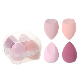KQHOMEI Set of 4, Wet & Dry Multifunctional Makeup Sponge Puff, Makeup Sponge, Cushion Foundation, High Density Elasticity for Various Cosmetics, Fluffy Material, Base Makeup, Professional Makeup