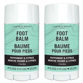 CARON & DOUCET - 100% Natural Moisturizing Foot Balm for Dry Cracked Feet | Olive Oil, Cocoa Butter, Peppermint, Cypress (2 x 50 g)