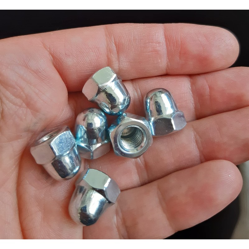 M8 Dome Hex Nuts Zinc Plated Steel Domed Hexagon Head