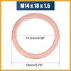 Partuto 20 Pcs M14 x 18mm x 1.5mm Copper Flat