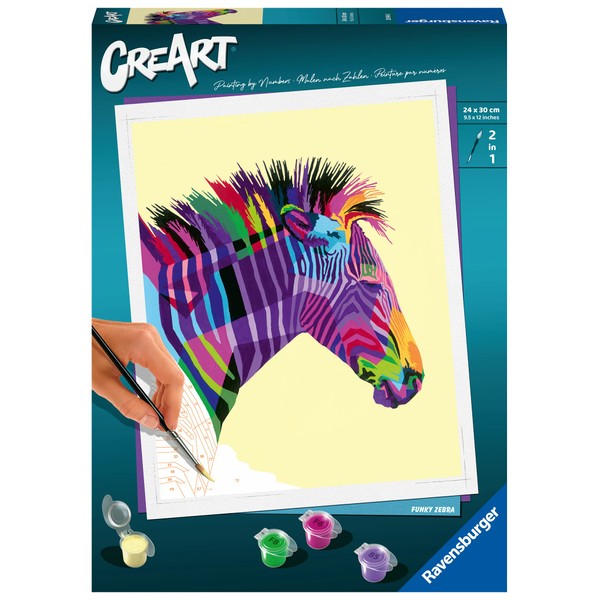 Ravensburger CreArt 28994 Painting by Numbers Funky Zebra from 12