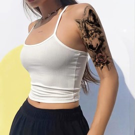 Aivoch Aivoch 10 Sheets Realistic Animals Temporary Tattoo for Men Women Adults, Wolf Tiger Rose Tattoos Stickers, Flowers Fake Tattoo Stickers, Body Art Half Arm Sleeve Tattoos (Animals)