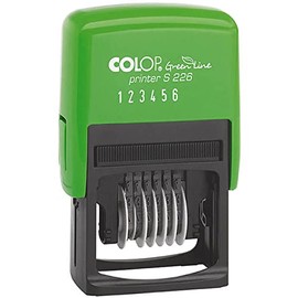 Colop S226 Green Line Numbering Stamp 6 Bands 0-9 Self-Inking Imprint 22x4mm Black Ref 15526050
