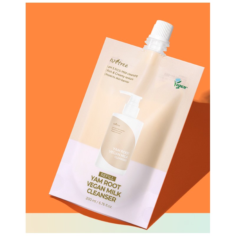 ISNTREE Yam Vegan Milk Cleanser Pouch (Refill) 200ml (Gift: Plum