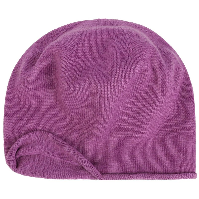 Seeberger Ladies Classic Plain Knit Beret Hat Violet 6 3/4/7