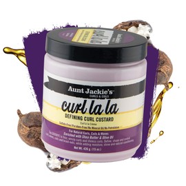 Aunt Jackie's Hair Styling Agent Curl Custard, 18 oz - For Natural Hair Curls, Coils and Waves, Enriched with Shea Butter and Olive Oil
