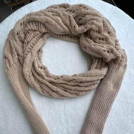 Scarf with Sleeves, Knitted Cable Wrap,Multifunctional Scarf with Sleeves,Crochet Knit Shawl,Scarf with Sleeves for Women (Colour Name: Navy Blue)