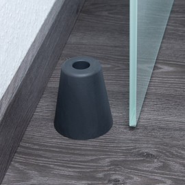 sossai® 1 x Door Stop NTS | Model: Hans | Height: 80 mm | Diameter: 70 mm | Colour: Anthracite | For Screwing (Including Mounting Material) | Floor Mounting