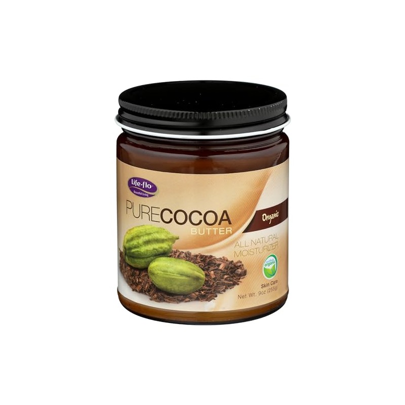 Life-Flo Organic Pure Cocoa Butter, 9 Ounce