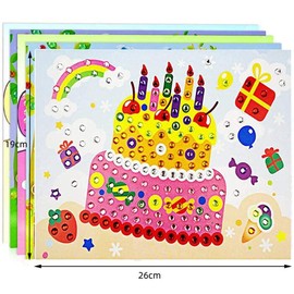 WANLIAN Pack of 10 Sticky Mosaic Set Stickers for Children Art Craft Set DIY Handmade Art Children DIY Painting for Painting Craft Training