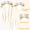 Alpinleux 2 Pcs Pearl Hair Pins U Shaped, Elegant Vintage