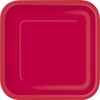 Unique 31502 7" Square Dessert Plates | Ruby Red Color