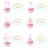 48 Pcs Pink Floral Baby Girl Party Cupcake Toppers for