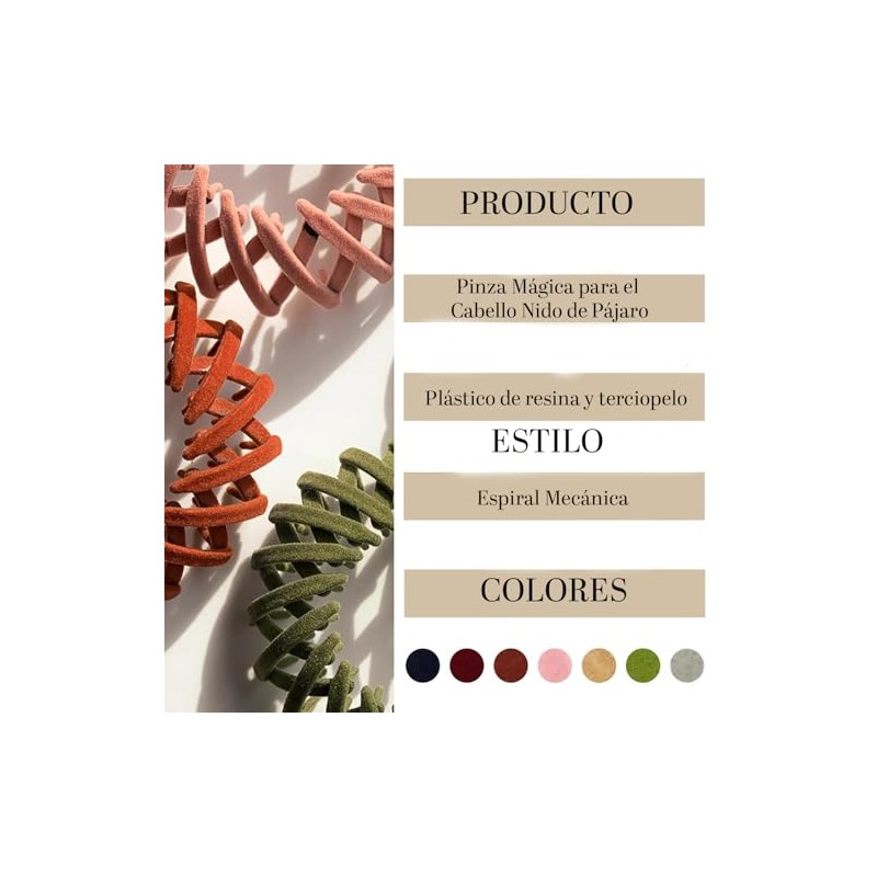 Triko Set de 7 Pinzas para Cabello de Nido de
