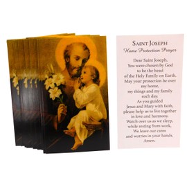 Westmon Works St Joseph Home Protection Prayer Holy Card Bulk Bundle Pack Patron Saint of Fathers and Real Estate Agents Made in the USA, Set of 24