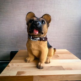 GMM Realistic Dog Statue Decorative Figure Puppy Dog Decoration Living Room Home Garden Office Figure Standing Dog Figure Dog Resin Dog Sculpture (Dog-s4)