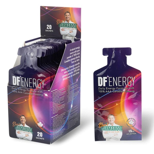 Dan's Farmaroot DF Energy with AAA Canadian Ginseng, Box of 20 Liquid Sachets, Box of 20