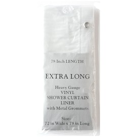 Carnation Home Fashions Extra Wide 5-Gauge Anti Mildew Shower Curtain Liner, Frosted Clear Stall Size 54" Wide X 78" Long
