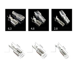 VONVOFF 30pcs 4.8mm Spade Crimp Terminal, Female Electrical Insulated Terminals with 20cm 16AWG Cable,Spade Quick Connectors with Insulating Sleeve,30packs