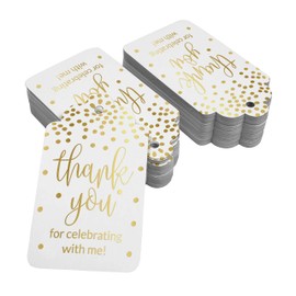 Inkdotpot Gold Foil Paper Hang Tags Thank You For Celebrating With Me Birthday Favor Tags 100 Pieces