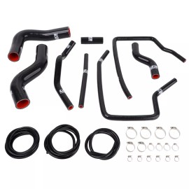 Lencool Racing Silicone Hose Vacuum Hose Kit Fits For Subaru Impreza GC8 GF8 STI EJ20 WRX Black