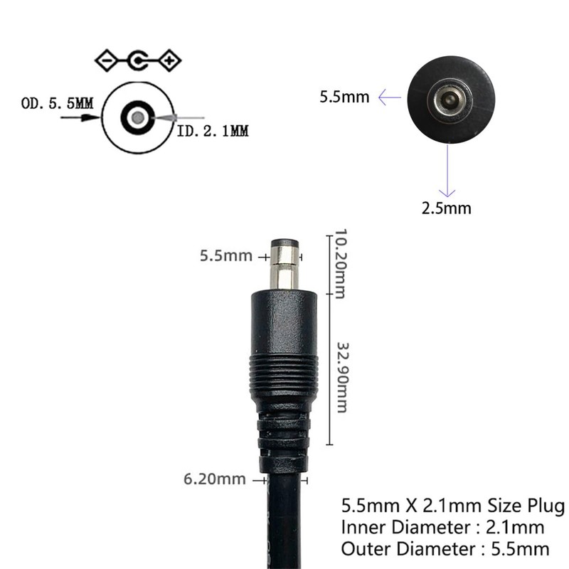Jienk 2Pcs 1FT 14AWG 15A 12V DC Power Pigtails Cable,