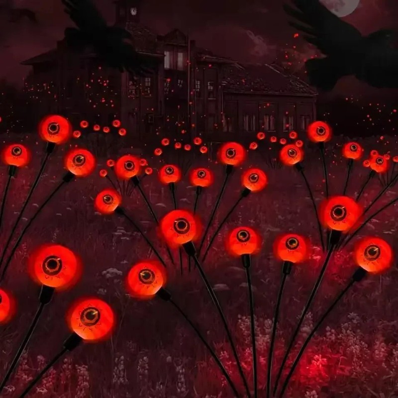 Solar Eyeball Lights for Halloween Decor – 6-Head Outdoor Stake