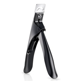 GAOY Acrylic Nail Clippers, Professional Stainless Steel Edge Cutter for False Nail Tips, Salon & Home Use Sharp Blade Clip Manicure Tool, Black