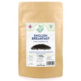 English Breakfast Loose Leaf Tea - Blend of Indian Assam & Darjeeling & Ceylon BOP1 - Black Tea Loose Leaves (English Breakfast, 100g)
