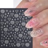 6 Sheets Heart Line Nail Art Stickers 3D Self-Adhesive Gold