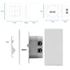 deleyCON 2x CAT6a Universal Network Sockets - 1x RJ45 Port