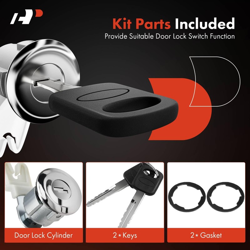 A-Premium Front Door Lock Cylinder Set with 2 Keys Compatible