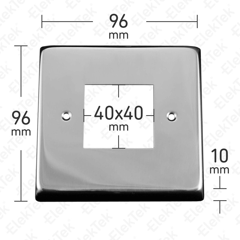 ElekTek Polished Chrome Plated Double Light Switch Metal Cover Plate