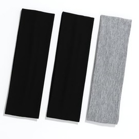 ASHARZ 7cm Headband, 3 Pack Running Hair Bands For Women, Girls' Sport Headbands, Sweat Bands for Sweat-Wicking, Soft Head Bands for Sports, Yoga (2 Black + 1 Grey)