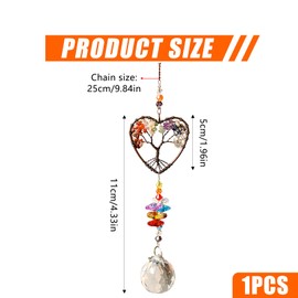 Alwodici Sun Catchers for Windows Tree Of Life Hanging Crystals for Windows Garden Hanging Ornaments Hanging Accessories Girl Home Ornament Crystal Suncatcher Crystal Gifts for Women (Colorful)
